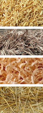 農作物原料如麥桿、稻桿、玉米秸稈、稻殼、花生殼和其它農作物